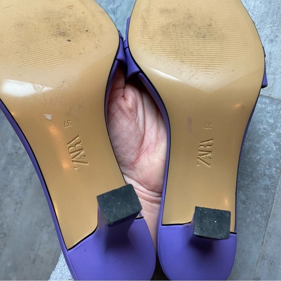 Zara heeled‎ sandal with chain Lilac Size 6.5 - Picture 8 of 8